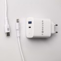 Forever ładowarka sieciowa PD QC TC-07 1x USB-C 1x USB 30W biała + kabel USB-C - USB-C 60W