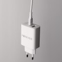 Forever ładowarka sieciowa PD QC TC-07 1x USB-C 1x USB 30W biała + kabel USB-C - USB-C 60W