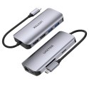 Unitek Aktywny hub USB-C 5Gbps, 2x HDMI 4K, czytnik kart, RJ-45, PD 100W