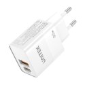 Unitek Ładowarka sieciowa, 1x USB-A, 1x USB-C, QC, PC 3.0, 20W, biała