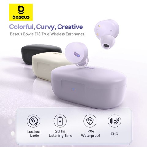Baseus słuchawki Bluetooth Bowie E18 True Wireless Earphones fioletowe Baseus słuchawki Bluetooth Bowie E18 True Wireless Earphones fioletowe