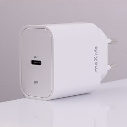 Maxlife ładowarka sieciowa PD QC MXTC-06-20C 1x USB-C 20W biała + kabel USB-C - Lightning 20W