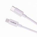 Maxlife ładowarka sieciowa PD QC MXTC-06-20C 1x USB-C 20W biała + kabel USB-C - Lightning 20W