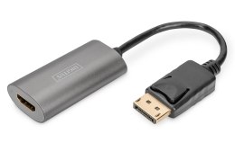 Kabel adapter DIGITUS DisplayPort z zatrzaskiem 8K 60Hz UHD Typ DP/HDMI A M/Ż czarny 0,15m