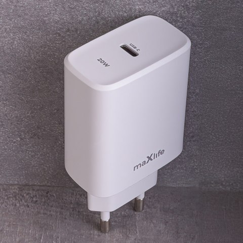 Maxlife ładowarka sieciowa PD QC MXTC-10-20C 1x USB-C 20W biała Maxlife ładowarka sieciowa PD QC MXTC-10-20C 1x USB-C 20W biała