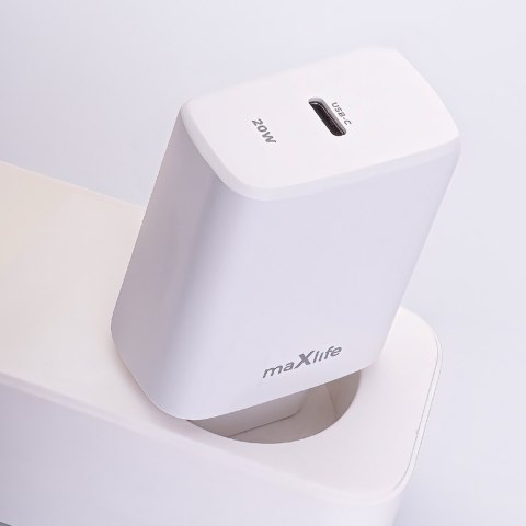 Maxlife ładowarka sieciowa PD QC MXTC-10-20C 1x USB-C 20W biała Maxlife ładowarka sieciowa PD QC MXTC-10-20C 1x USB-C 20W biała