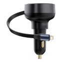 Baseus ładowarka samochodowa Enjoyment Pro Car Charger C+Retractable Type-C Cable 60W czarna