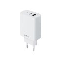 Maxlife ładowarka sieciowa PD QC MXTC-10-20AC 1x USB-C 1x USB 20W biała