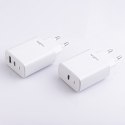 Maxlife ładowarka sieciowa PD QC MXTC-10-20AC 1x USB-C 1x USB 20W biała