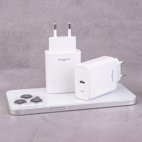 Maxlife ładowarka sieciowa PD QC MXTC-10-20C 1x USB-C 20W biała Maxlife ładowarka sieciowa PD QC MXTC-10-20C 1x USB-C 20W biała