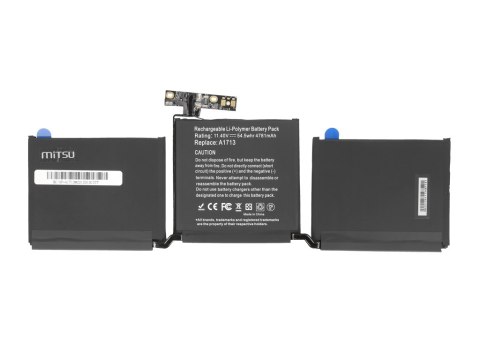 Bateria Mitsu do Apple MacBook Pro 13 A1708 (A1713) Bateria Mitsu do Apple MacBook Pro 13 A1708 (A1713)
