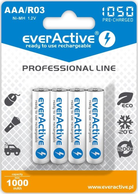 Akumulatorki AAA/R03 everActive Professional Line 1050 mAh 4 sztuki