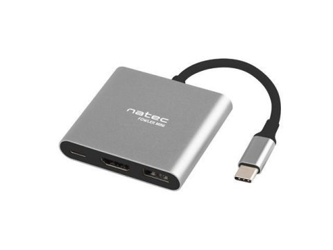 Hub USB Natec Fowler Multi Port mini USB-C PD, USB 3.0, HDMI 4K