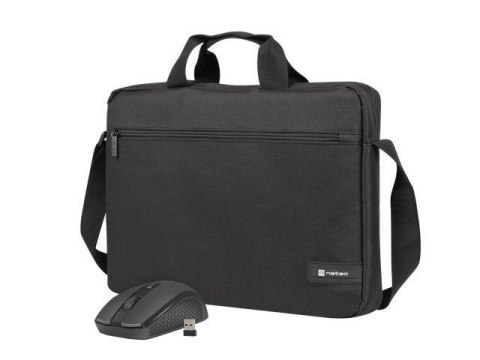 Torba na notebooka Natec Wallaroo 2 Czarna 15,6" + mysz bezprzewodowa