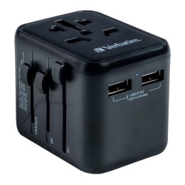 Adapter podróżny Verbatim UTA-01 globalny 2xUSB 12W