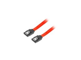 Kabel SATA Lanberg DATA III (6Gb/s) F/F 0,3m metalowe zatrzaski czerwony