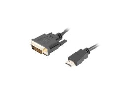 Kabel adapter Lanberg HDMI(M) - DVI-D(M)(24+1) 1,8m Dual Link pozłacane styki 4K 30 Hz czarny