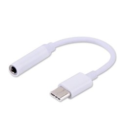 Kabel adapter Savio AK-35 USB Typ C - mini Jack 3,5 mm, biały