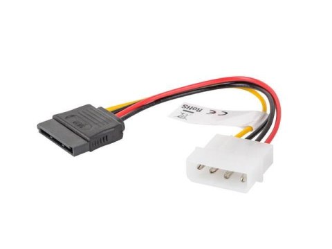 Kabel zasilający Lanberg Molex(M) -> SATA(F) 0,15m