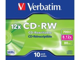 CD-RW Verbatim 700MB Scratch Resistant X12 (10 Jewel Case)