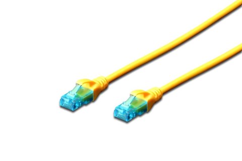 Patchcord DIGITUS UTP kat. 5e 0,25m PVC żółty