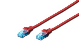 Patchcord DIGITUS UTP kat. 5e 2m PVC czerwony