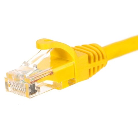 Patchcord RJ45, Netrack osłonka zalewana, kat. 5e UTP, 1,5m żółty