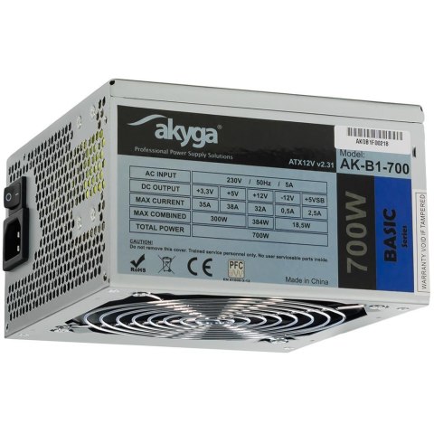 Zasilacz ATX 700W Akyga Basic AK-B1-700 Fan12cm P8 5xSATA PCI-E