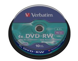 DVD-RW Verbatim 4x 4.7GB (Cake 10) MATT SILVER