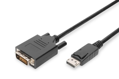 Kabel adapter DIGITUS DisplayPort z zatrzaskiem 1080p 60Hz FHD Typ DP/DVI-D (24+1) M/M 2m