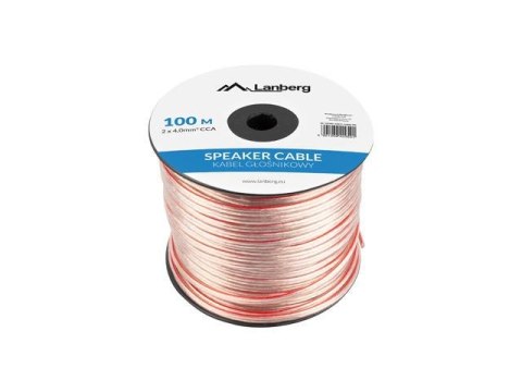 Kabel głośnikowy Lanberg 2x4.0mm2 100m przezroczysty