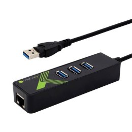 Karta sieciowa / Adapter Techly USB 3.0 na Gigabit RJ45 Hub 3x USB