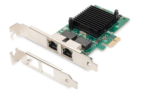 Karta sieciowa DIGITUS przewodowa PCI Express 2x RJ45 Gigabit 10/100/1000Mbps Low Profile