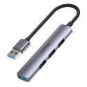 Unitek Hub USB-A 1*USB-A 5 Gbps, 3*USB-A 2.0 alu