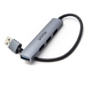 Unitek Hub USB-A 1*USB-A 5 Gbps, 3*USB-A 2.0 alu