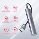 Unitek Hub USB-A 1*USB-A 5 Gbps, 3*USB-A 2.0 alu