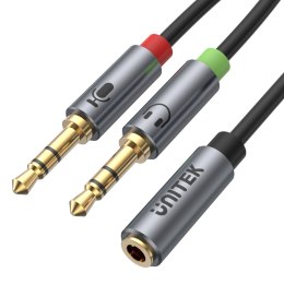 Unitek przewod miniJack 3,5mm (F) - 2x 3,5mm (M)