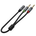 Unitek przewod miniJack 3,5mm (F) - 2x 3,5mm (M)