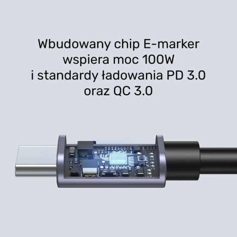 Unitek Kabel USB-C kątowy 90° PD100W 2m Unitek Kabel USB-C kątowy 90° PD100W 2m