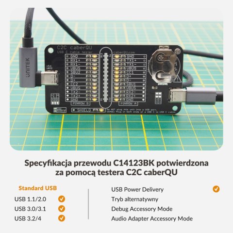 Unitek Kabel USB-C kątowy 90° PD100W 2m Unitek Kabel USB-C kątowy 90° PD100W 2m