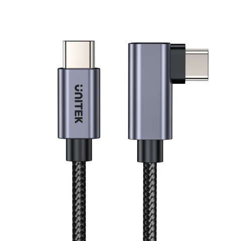 Unitek Kabel USB-C kątowy 90° PD100W 2m Unitek Kabel USB-C kątowy 90° PD100W 2m