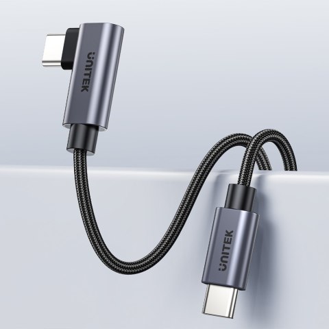 Unitek Kabel USB-C kątowy 90° PD100W 2m Unitek Kabel USB-C kątowy 90° PD100W 2m