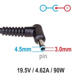 Zasilacz sieciowy Akyga AK-ND-53 do notebooka 19,5V/4,62A 90W 4.5x3.0mm + pin