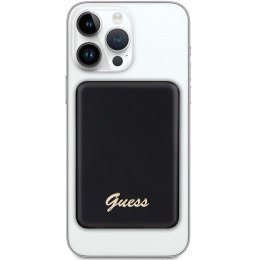 Guess power bank indukcyjny 15W GUPBM5ALGSGK 5000mAh czarny MagSafe Metal Script Logo