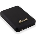 Guess power bank indukcyjny 15W GUPBM5ALGSGK 5000mAh czarny MagSafe Metal Script Logo